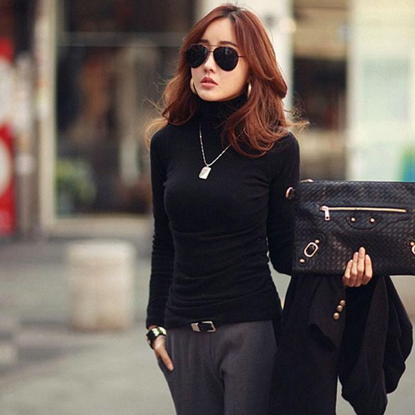 women's sweaters women long sleeve bottoming shirt turtleneck cotton stretch base blouse pullovers korean slim-fit tight sweater, White;black
women's sweaters women long sleeve bottoming shirt turtleneck cotton stretch base blouse pullovers korean slim-fit tight sweater, White;black