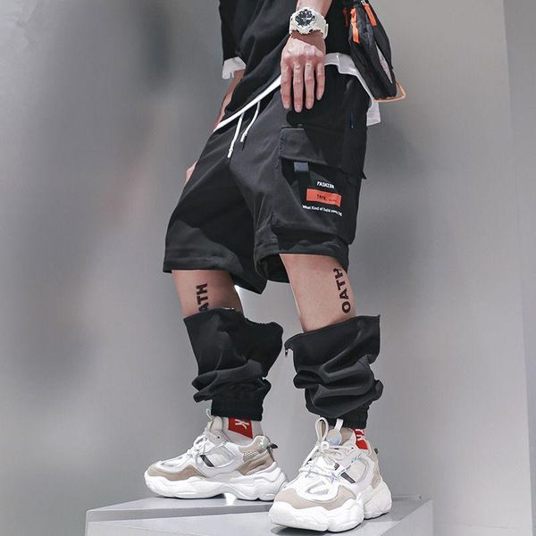 men's pants men plus size streetwear mens jogger youth casual ankle length cargo student loose detachable wide leg trousers, Black
men's pants men plus size streetwear mens jogger youth casual ankle length cargo student loose detachable wide leg trousers, Black
