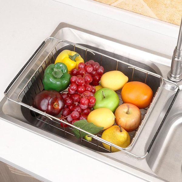 kitchen storage & organization adjustable sink dish drying rack stainless steel fruit and vegetable drain multipurpose basket organizer
kitchen storage & organization adjustable sink dish drying rack stainless steel fruit and vegetable drain multipurpose basket organizer