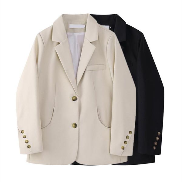 women's suits & blazers black women blazer jackets coat korean fashion autumn winter sense of design single breasted baggy office lady, White;black
women's suits & blazers black women blazer jackets coat korean fashion autumn winter sense of design single breasted baggy office lady, White;black