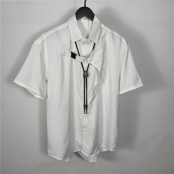 men's casual shirts short sleeve shirt summer solid color lapel large size korean version loose fashion personality magic button design, White;black
men's casual shirts short sleeve shirt summer solid color lapel large size korean version loose fashion personality magic button design, White;black