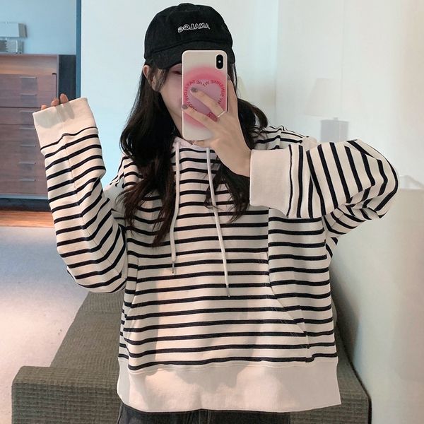 e-baihui women sweatshirt cropped striped print casual hoodies hip hop korean fashion kangaroo pocket hooded sweatshirt oversized hoodie, Black
e-baihui women sweatshirt cropped striped print casual hoodies hip hop korean fashion kangaroo pocket hooded sweatshirt oversized hoodie, Black