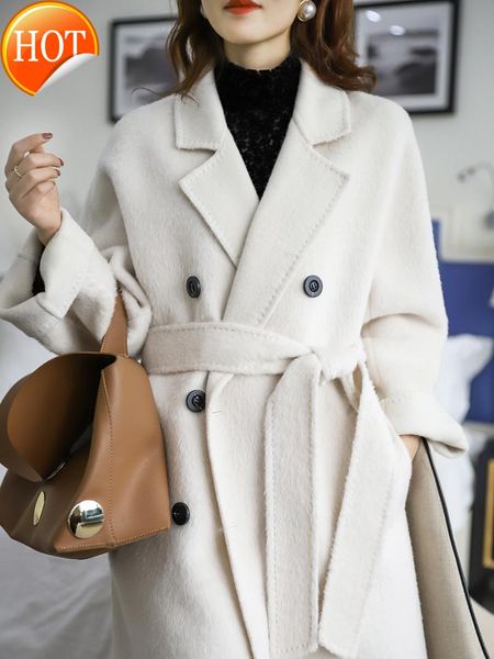 fur-grade solid aura white double-sided long fur coat women's alpaca fleece trench coats, Tan;black
fur-grade solid aura white double-sided long fur coat women's alpaca fleece trench coats, Tan;black