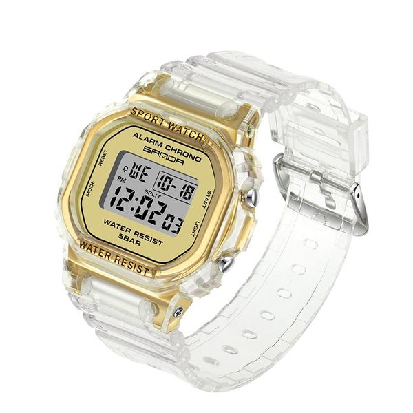 wristwatches sanda fashion sport women watch transparent strap led display digital ladies clock electronic waterproof gift for woman, Slivery;brown
wristwatches sanda fashion sport women watch transparent strap led display digital ladies clock electronic waterproof gift for woman, Slivery;brown