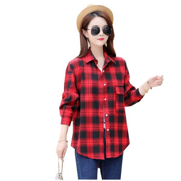 women's blouses & shirts women check turn-down loose outwear autumn plaid all-match long-sleeve harajuku female 3 colors chic shirt, White
women's blouses & shirts women check turn-down loose outwear autumn plaid all-match long-sleeve harajuku female 3 colors chic shirt, White