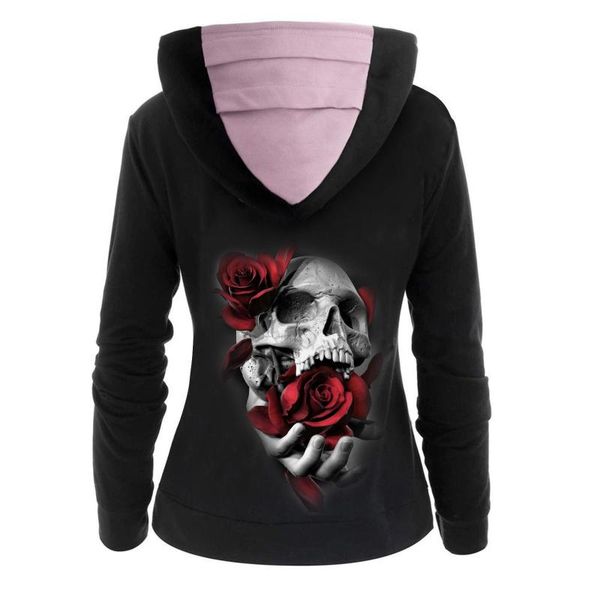 women's sweaters streetwear punk style hoodies for women casual long sleeve pullovers fashion skull and rose print casaco feminino, White;black
women's sweaters streetwear punk style hoodies for women casual long sleeve pullovers fashion skull and rose print casaco feminino, White;black