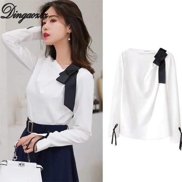 dingaozlz elegant long sleeve lady korean fashion bow stitching casual blouse women clothing office shirt 210517, White
dingaozlz elegant long sleeve lady korean fashion bow stitching casual blouse women clothing office shirt 210517, White