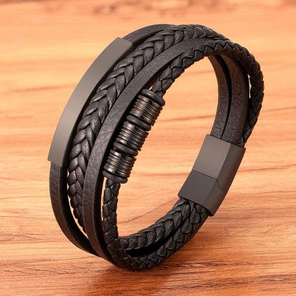 charm bracelets stainless steel black multilayer genuine leather bracelet for men magnetic clasp button vintage male braid bangle jewelry, Golden;silver
charm bracelets stainless steel black multilayer genuine leather bracelet for men magnetic clasp button vintage male braid bangle jewelry, Golden;silver
