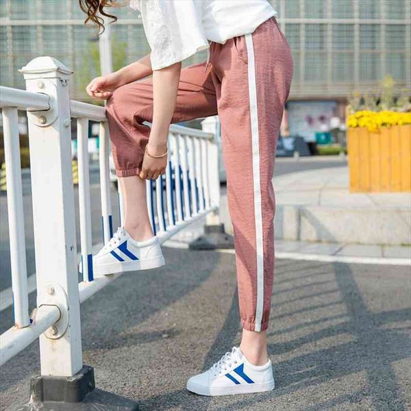 sports loose casual spring womens pants and summer ninth pantalones de mujer, Black;white
sports loose casual spring womens pants and summer ninth pantalones de mujer, Black;white