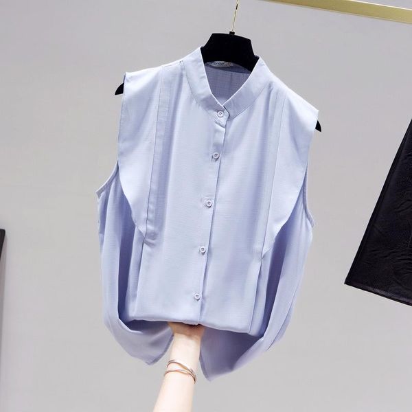 women's blouses & shirts 2021 summer fashion sleeveless all-match chiffon shirt office ladies casual, White
women's blouses & shirts 2021 summer fashion sleeveless all-match chiffon shirt office ladies casual, White