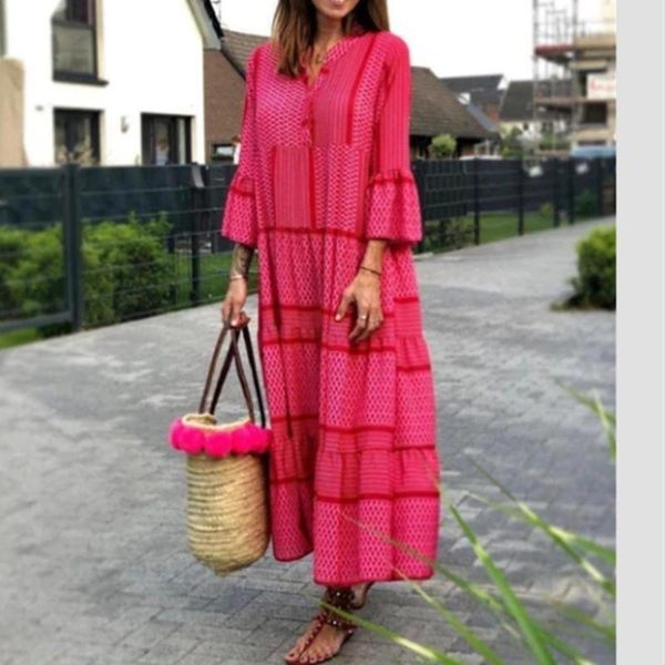 fashion leopard bohemia printed long dress spring three quarter ruffles splice loose vintage floral casual vestidos dresses, Black;gray
fashion leopard bohemia printed long dress spring three quarter ruffles splice loose vintage floral casual vestidos dresses, Black;gray
