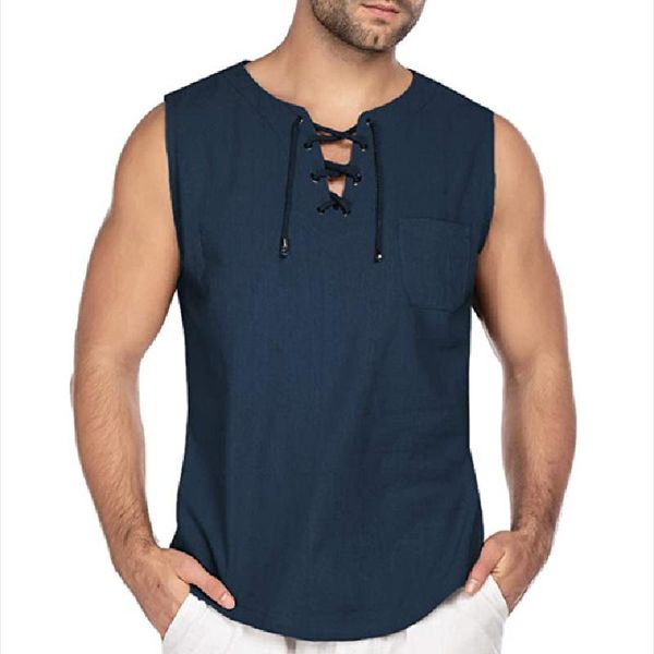summer fashion casual men' pure color linen sleeveless sport loose lacing men tank, White;black
summer fashion casual men' pure color linen sleeveless sport loose lacing men tank, White;black