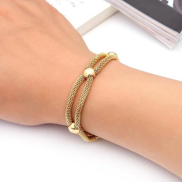 link, chain fashion design mesh bracelet tube magnetic clasp double layer jewelry for women men girl, Black
link, chain fashion design mesh bracelet tube magnetic clasp double layer jewelry for women men girl, Black