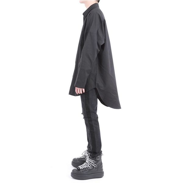very immortal irregular hem oversize large size loose long-sleeved shirt male round pendulum long section tide men's casual shirts, White;black
very immortal irregular hem oversize large size loose long-sleeved shirt male round pendulum long section tide men's casual shirts, White;black