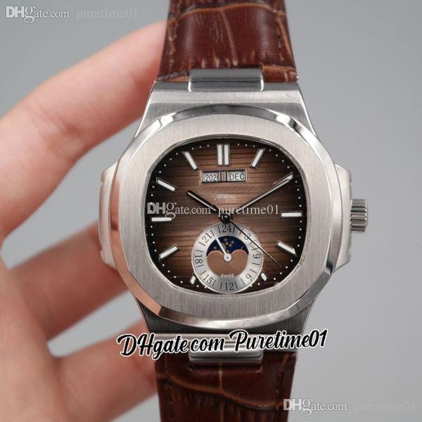 2022 5726 annual calendar moon phase automatic mens watch steel case brown textured dial stick markers leather strap 8 styles watches pureti, Slivery;brown
2022 5726 annual calendar moon phase automatic mens watch steel case brown textured dial stick markers leather strap 8 styles watches pureti, Slivery;brown