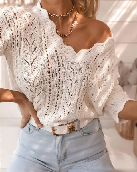 women's sweaters 2021 spring and autumn design sense ruffled shoulder wool sweater long-sleeved loose casual elegant pullover, White;black
women's sweaters 2021 spring and autumn design sense ruffled shoulder wool sweater long-sleeved loose casual elegant pullover, White;black