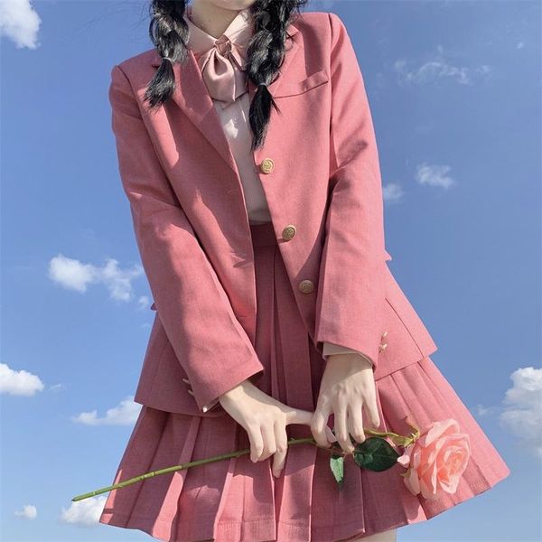 women's suits & blazers japanese sweet kawaii jk student uniforms pink preppy style women suit autumn cardigan long sleeve jacket outer, White;black
women's suits & blazers japanese sweet kawaii jk student uniforms pink preppy style women suit autumn cardigan long sleeve jacket outer, White;black