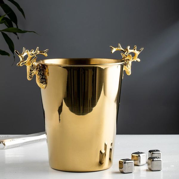 ice buckets and coolers personality golden stainless steel bucket light luxury antlers home wine champagne decoration
ice buckets and coolers personality golden stainless steel bucket light luxury antlers home wine champagne decoration