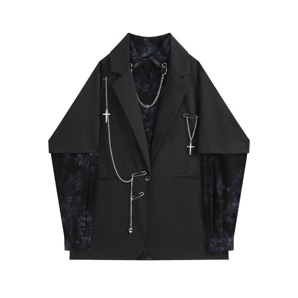 women's suits & blazers 2021 spring autumn korean vintage gothic women casual oversized female suit jackets harajuku outwear fashion cl, White;black
women's suits & blazers 2021 spring autumn korean vintage gothic women casual oversized female suit jackets harajuku outwear fashion cl, White;black