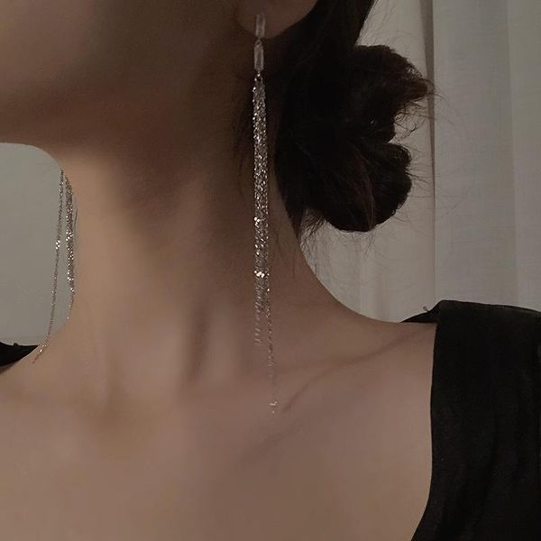 dangle & chandelier korean fashion vintage temperament long tassel earrings crystal geometric drop for women trendy jewelry gift, Silver
dangle & chandelier korean fashion vintage temperament long tassel earrings crystal geometric drop for women trendy jewelry gift, Silver