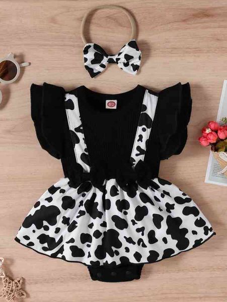 baby cow print ruffle trim 2 in 1 combo bodysuit dress & headband she, Red;yellow
baby cow print ruffle trim 2 in 1 combo bodysuit dress & headband she, Red;yellow