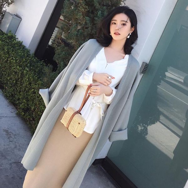 women's sweaters 2021 spring autumn fashion long knit loose sweater women large coat casual jacket winter clothing cardigan, White;black
women's sweaters 2021 spring autumn fashion long knit loose sweater women large coat casual jacket winter clothing cardigan, White;black