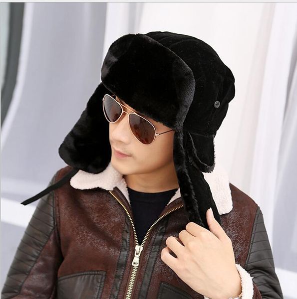 berets winter bombers fancy russian fur hat for men warm ushanka hats solid color trapper, Blue;gray
berets winter bombers fancy russian fur hat for men warm ushanka hats solid color trapper, Blue;gray