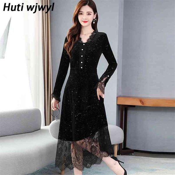 vintage 3xl plus size black midi dress autumn winter fashion sequin women bodycon party lace v-neck maxi vestido 210528, Black;gray
vintage 3xl plus size black midi dress autumn winter fashion sequin women bodycon party lace v-neck maxi vestido 210528, Black;gray