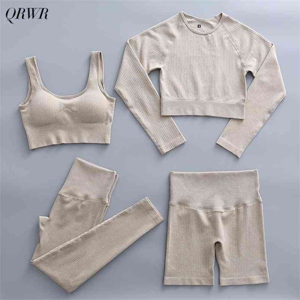 2/4pcs set women's sportswear seamless yoga fitness long sleeve crop bra high waist leggings s suits 210821, Gray
2/4pcs set women's sportswear seamless yoga fitness long sleeve crop bra high waist leggings s suits 210821, Gray