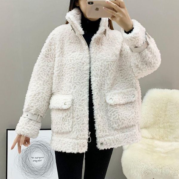 women's fur & faux 2021 autumn winter women wool real coats lady thick warm loose long sleeve sheep shearing outwear female elegant jac, Black
women's fur & faux 2021 autumn winter women wool real coats lady thick warm loose long sleeve sheep shearing outwear female elegant jac, Black