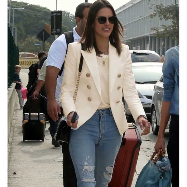 women's suits & blazers ladies suit double-breasted metal buckle formal business long white, White;black
women's suits & blazers ladies suit double-breasted metal buckle formal business long white, White;black