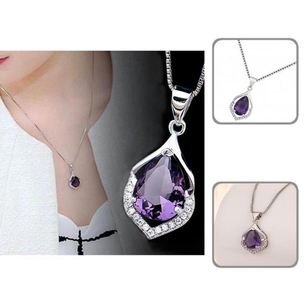 pendant necklaces trendy choker necklace purple faux crystal gift charm women party, Silver
pendant necklaces trendy choker necklace purple faux crystal gift charm women party, Silver