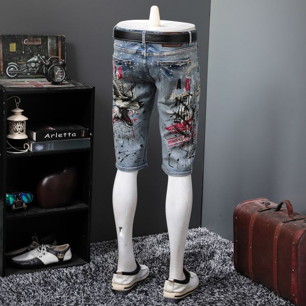 men's jeans animal summer printing denim high-quality casual male shorts stretch loose in a straight line at knee vintage jeans fashion, Blue
men's jeans animal summer printing denim high-quality casual male shorts stretch loose in a straight line at knee vintage jeans fashion, Blue