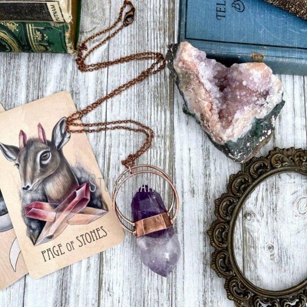 pendant necklaces nm39997 large amethyst crystal necklace big boho jewelry statement, Silver
pendant necklaces nm39997 large amethyst crystal necklace big boho jewelry statement, Silver