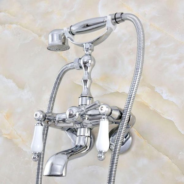 silver polished chrome brass wall mounted dual ceramic handles clawfoot bathtub faucet handshower - adjusts from 3-3/8" aqg421 bathroom
silver polished chrome brass wall mounted dual ceramic handles clawfoot bathtub faucet handshower - adjusts from 3-3/8" aqg421 bathroom