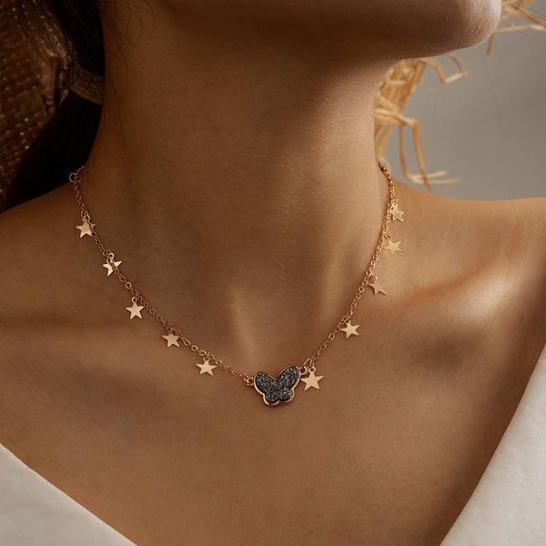 wholesale gothic gold color necklace simple delicate stars butterfly nature stones pendant for women chokers, Golden;silver
wholesale gothic gold color necklace simple delicate stars butterfly nature stones pendant for women chokers, Golden;silver