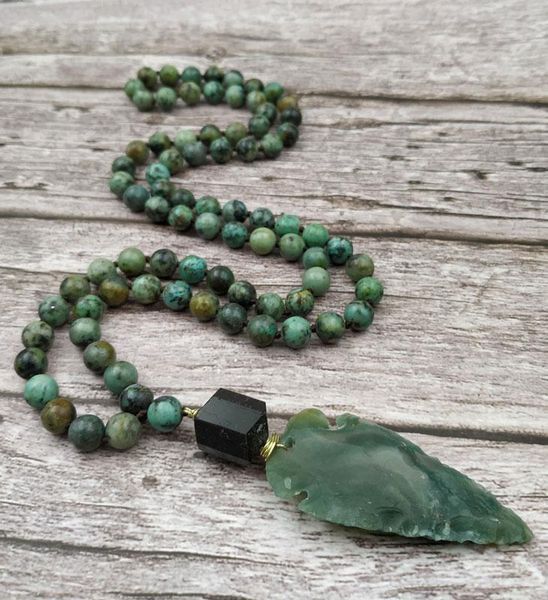 pendant necklaces ya2818 arrow jaspers stone black aerolite african turquoises beads handmade knot, Silver
pendant necklaces ya2818 arrow jaspers stone black aerolite african turquoises beads handmade knot, Silver