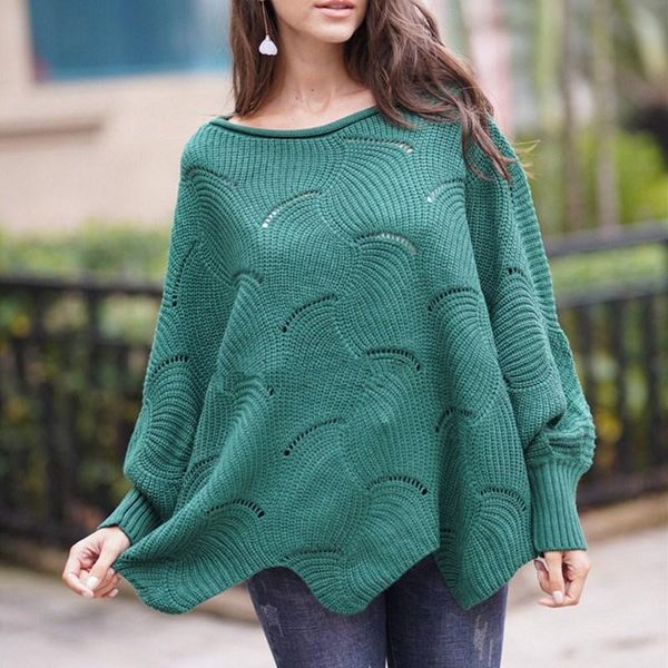 women's sweaters womens knitted pullover sweater plus size long sleeve cloak autumn crochet solid color women loose, White;black
women's sweaters womens knitted pullover sweater plus size long sleeve cloak autumn crochet solid color women loose, White;black