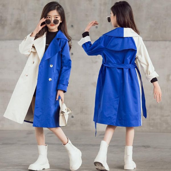 coat trench for girls autumn fashion patchwork children's outerwear mid-length windbreaker teens school kids jackets 12 13 years, Blue;gray
coat trench for girls autumn fashion patchwork children's outerwear mid-length windbreaker teens school kids jackets 12 13 years, Blue;gray