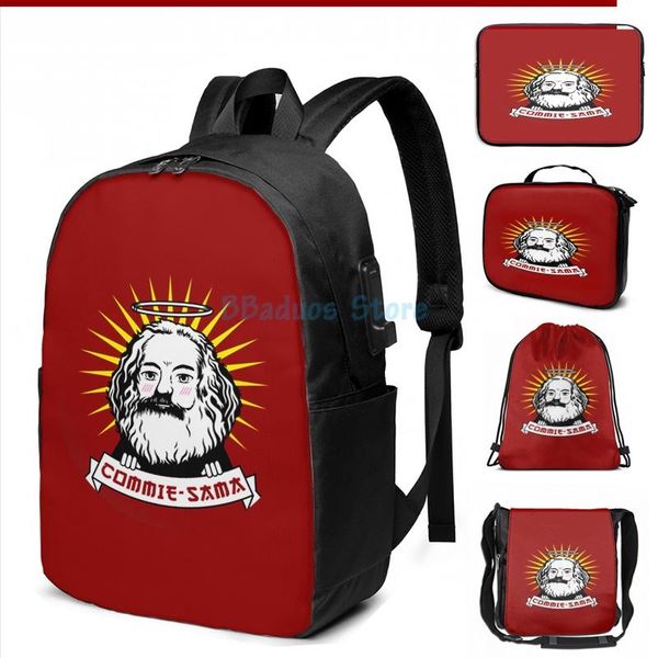funny graphic print commie-sama usb charge backpack men school bags women bag travel laptop
funny graphic print commie-sama usb charge backpack men school bags women bag travel laptop