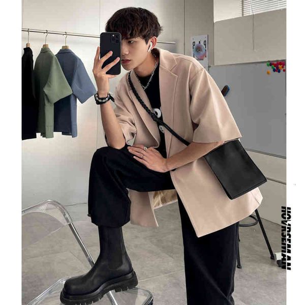 men's suits & blazers summer short-sleeved blazer fashion solid color business casual dress jacket men korean style loose suit men, White;black
men's suits & blazers summer short-sleeved blazer fashion solid color business casual dress jacket men korean style loose suit men, White;black