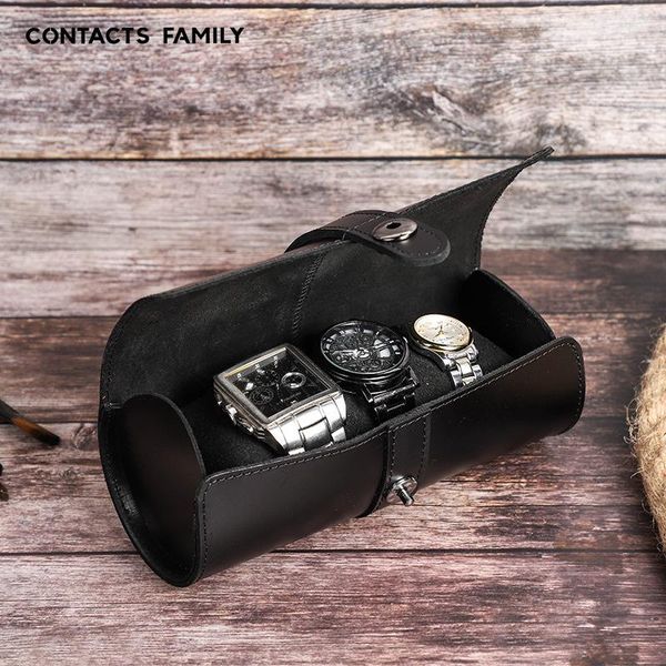 watch boxes & cases black cowhide roll travel case chic handmade leather 3 slots storage box with slid in out organizers gift, Black;blue
watch boxes & cases black cowhide roll travel case chic handmade leather 3 slots storage box with slid in out organizers gift, Black;blue