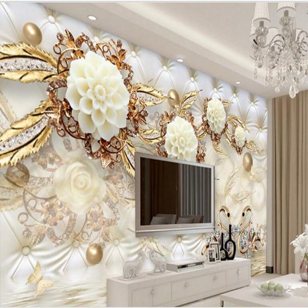 shuhiko custom large fresco 3d luxury gold white flower soft bag ball jewelry tv background wall wallpaper papel de parede wallpapers
shuhiko custom large fresco 3d luxury gold white flower soft bag ball jewelry tv background wall wallpaper papel de parede wallpapers