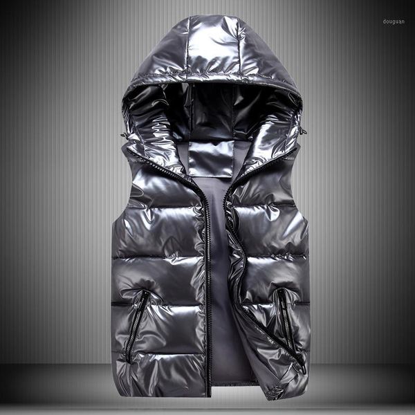men's vests 2021 winter fashion glossy down cotton waistcoat male hooded sleeveless vest jackets men casual warm clothing o457, Black;white
men's vests 2021 winter fashion glossy down cotton waistcoat male hooded sleeveless vest jackets men casual warm clothing o457, Black;white