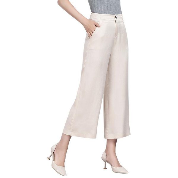 women's pants & capris 2021 summer high waist show thin ankle-length wide leg women loose straight casual 19163, Black;white 
women's pants & capris 2021 summer high waist show thin ankle-length wide leg women loose straight casual 19163, Black;white