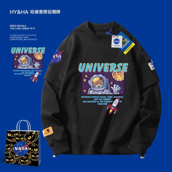 hoodies autumn and winter cotton blue cosmic bear hoodless three-dimensional patch bag leisure letter sweater, Black
hoodies autumn and winter cotton blue cosmic bear hoodless three-dimensional patch bag leisure letter sweater, Black