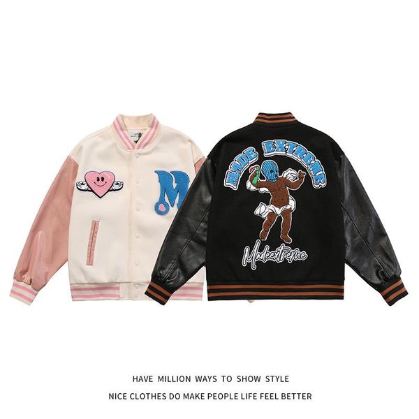 women's jackets arrival autumn spring patchwork letterman embroid women baseball varsity jacket men streetwear bomber coat award chic, Black;brown
women's jackets arrival autumn spring patchwork letterman embroid women baseball varsity jacket men streetwear bomber coat award chic, Black;brown