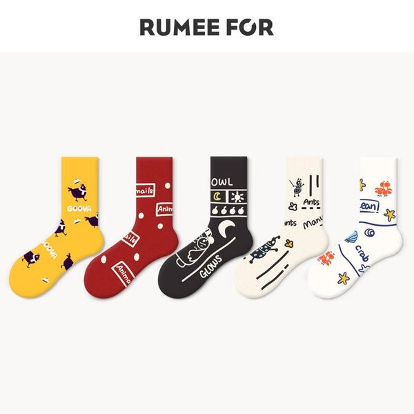men's socks 1 pair autumn and winter girlfriends group shopping in tube trendy cotton student cute illustration, Black
men's socks 1 pair autumn and winter girlfriends group shopping in tube trendy cotton student cute illustration, Black