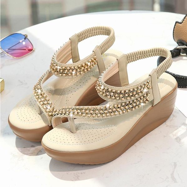 bohemia crystal clip toe gladiator sandals women elastic band beach shoes woman muffins rhinestones wedges heels sandalias femme, Black
bohemia crystal clip toe gladiator sandals women elastic band beach shoes woman muffins rhinestones wedges heels sandalias femme, Black