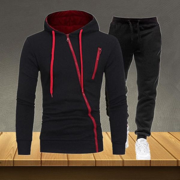 jogging clothing men's 2-piece sports suit, hooded sweatshirt and pants with zipper, autumn winter series s-3xl, Black;red
jogging clothing men's 2-piece sports suit, hooded sweatshirt and pants with zipper, autumn winter series s-3xl, Black;red